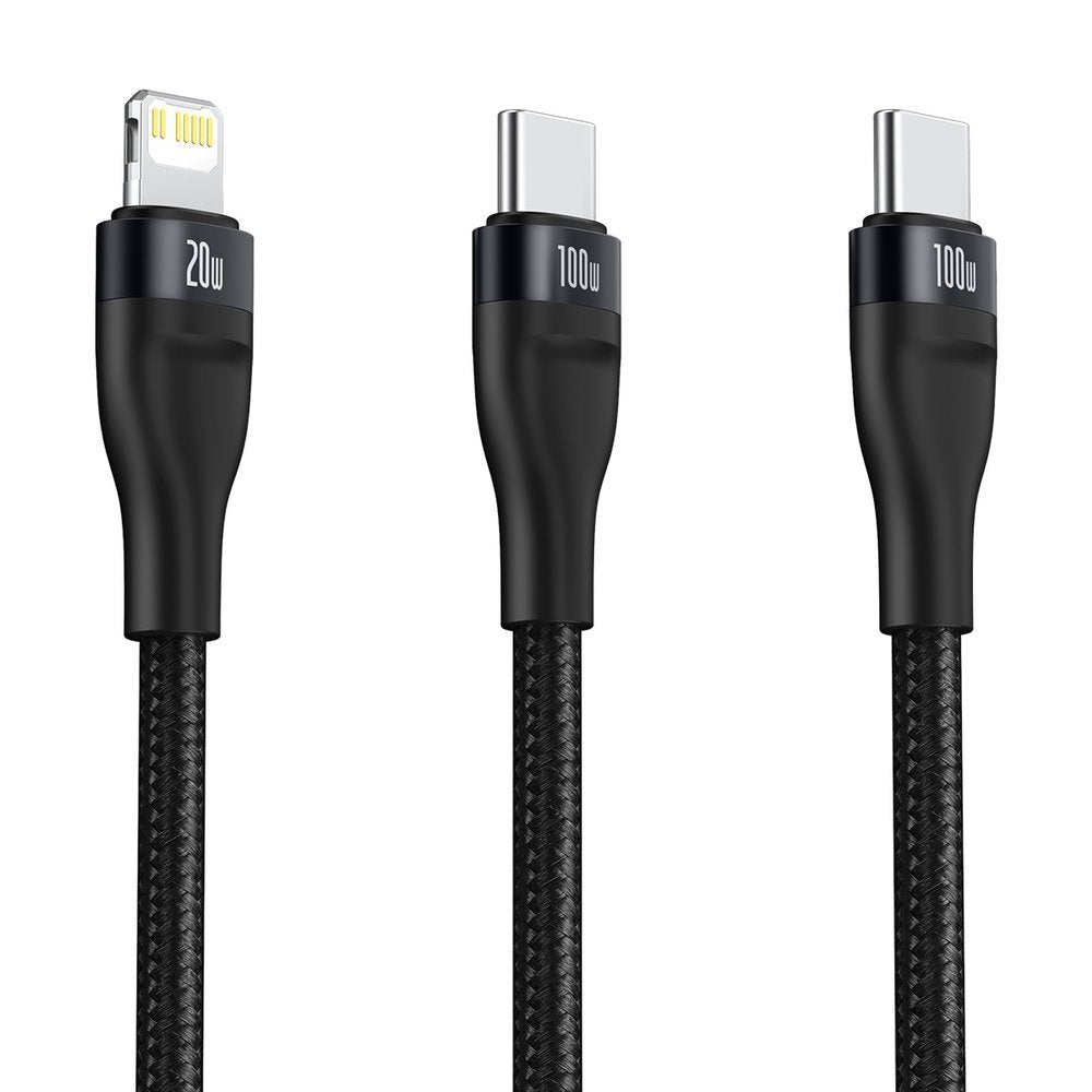 Cavo Dati e Ricarica USB-C - Lightning / USB-C Baseus Flash Series 2in1, 100W, 1.2m, Nero CA1T2-F01