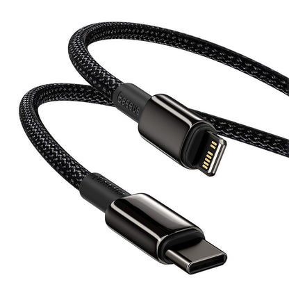 Cavo dati e ricarica USB-C - Lightning Baseus Tungsten Tungsten Gold, 20W, 2m, nero CATLWWJ-A01