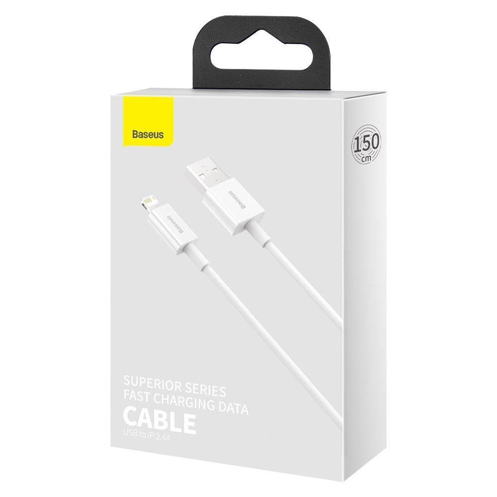 Cavo dati e ricarica USB-A - Lightning Baseus Serie Superior, 20W, 1,5 m, bianco CALYS-B02