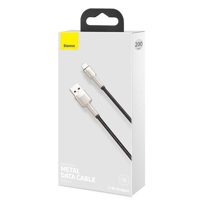Baseus Cafule Metal Series USB-A to Lightning Data and Charging Cable, 18W, 2m, Black CALJK-B01