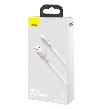 Cavo dati e ricarica USB-A - Lightning Baseus Cafule Metal Series, 18W, 1m, bianco CALJK-A02