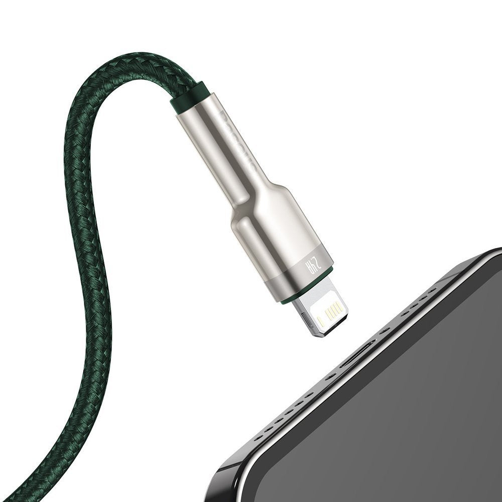 Cavo Dati e Ricarica USB-A - Lightning Baseus Cafule Metal Series, 18W, 1m, Verde CALJK-A06
