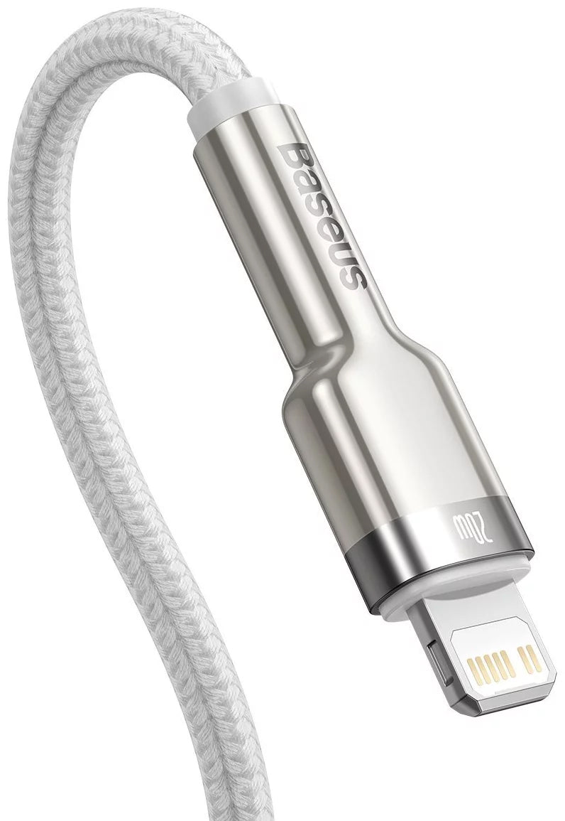 Cavo Dati e Ricarica USB-C - Lightning Baseus Cafule Metal Series, 20W, 2m, Bianco CATLJK-B02