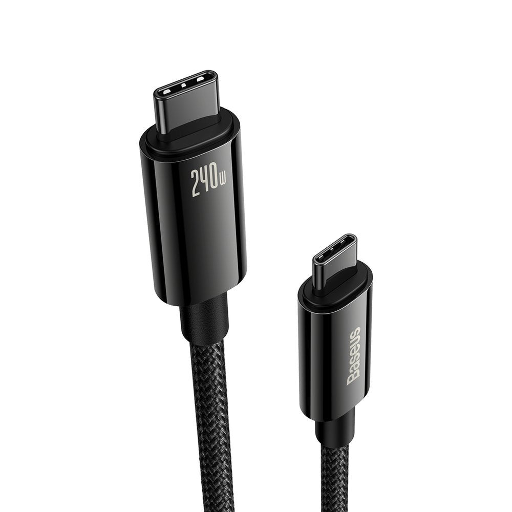 Cavo dati e ricarica USB-C - USB-C Baseus Tungsten Gold, 240W, 1m, nero CAWJ040001