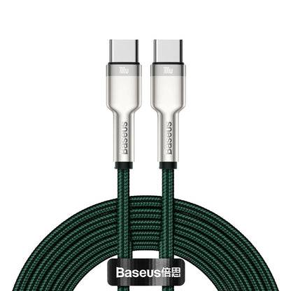 Cavo dati e ricarica USB-C - USB-C Baseus Cafule Metal Series, 100W, 2m, verde CATJK-D06