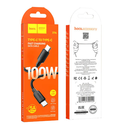 Cavo Dati e Ricarica USB-C - USB-C HOCO X96, 100W, 1m, Nero