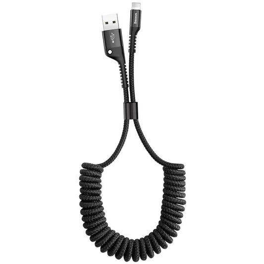 Cavo dati e ricarica USB-A - Lightning Baseus Fish Eye Spring, 18W, 1m, nero CALSR-01 CALSR-01