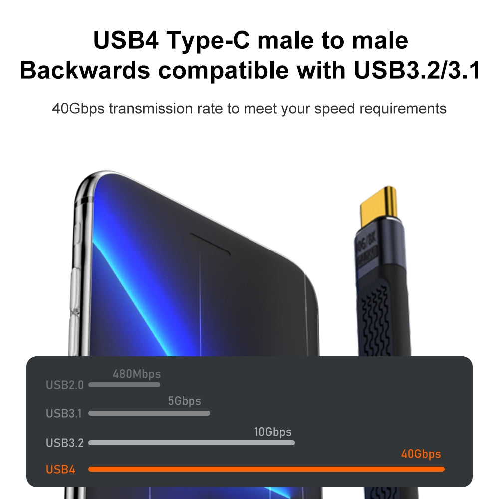 Cavo Dati e Ricarica USB-C - USB-C OEM Angled 8K Video, 240W, 0.15m, Nero