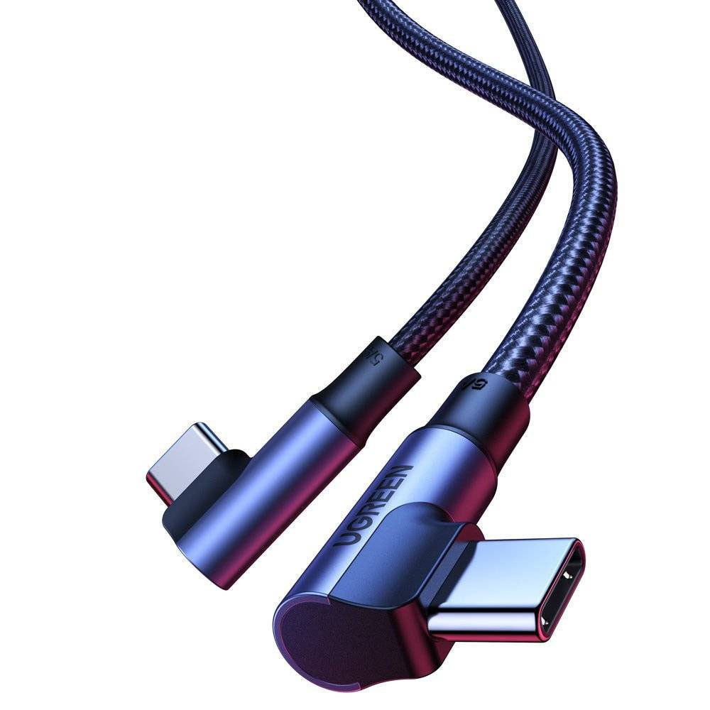 UGREEN US335 Angled USB-C to USB-C Data and Charging Cable, 100W, 2m, Black