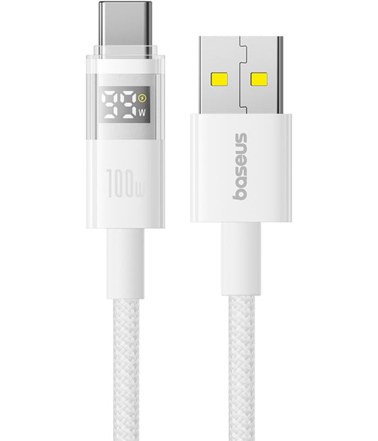 Cavo Dati e Ricarica USB-A - USB-C Baseus Display 2, 100W, 1m, Bianco P10382701211-00