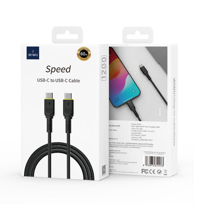 Cavo Dati e Ricarica USB-C - USB-C WiWu Wi-C034, 60W, 1.2m, Nero