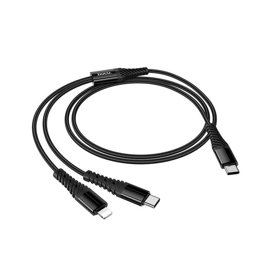 Cavo di Ricarica USB-C - Lightning / USB-C HOCO X123, 10W, 1m, Nero
