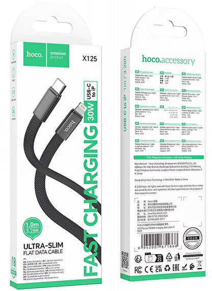 Cavo Dati e Ricarica USB-C - Lightning HOCO X125, 30W, 1m, Nero