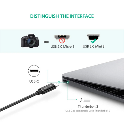 Cavo Dati e Ricarica USB-C - miniUSB UGREEN US242, 18W, 1m, Nero