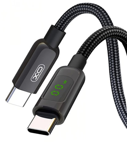 Cavo Dati e Ricarica USB-C - USB-C XO Design NB-Q203B Display, 60W, 1m, Nero