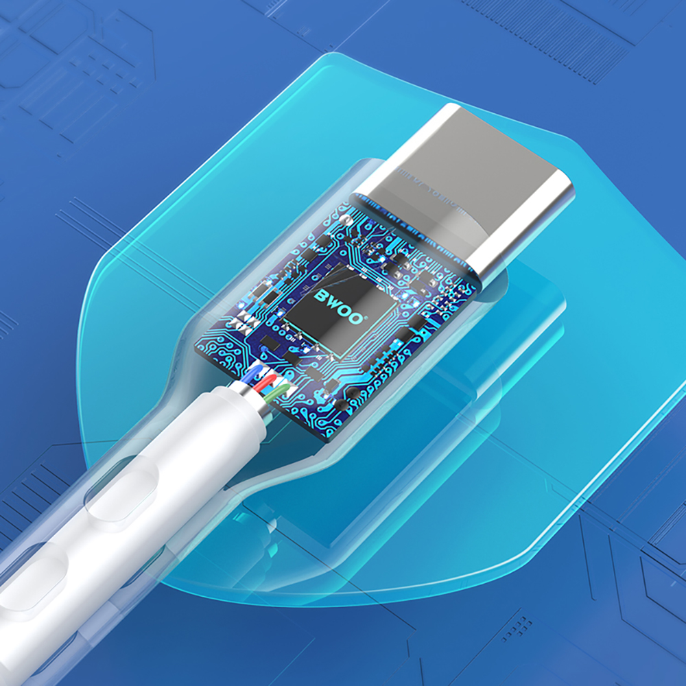 Cavo Dati e Ricarica USB-A - USB-C BWOO X172C, 60W, 1m, Bianco