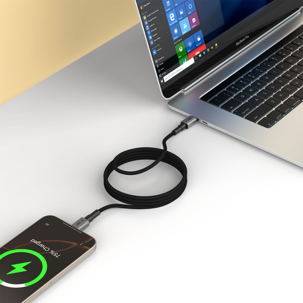 Cavo Dati e Ricarica USB-C - USB-C Tech-Protect Ultraboost DNA MagTwist, 100W, 1m, Grigio