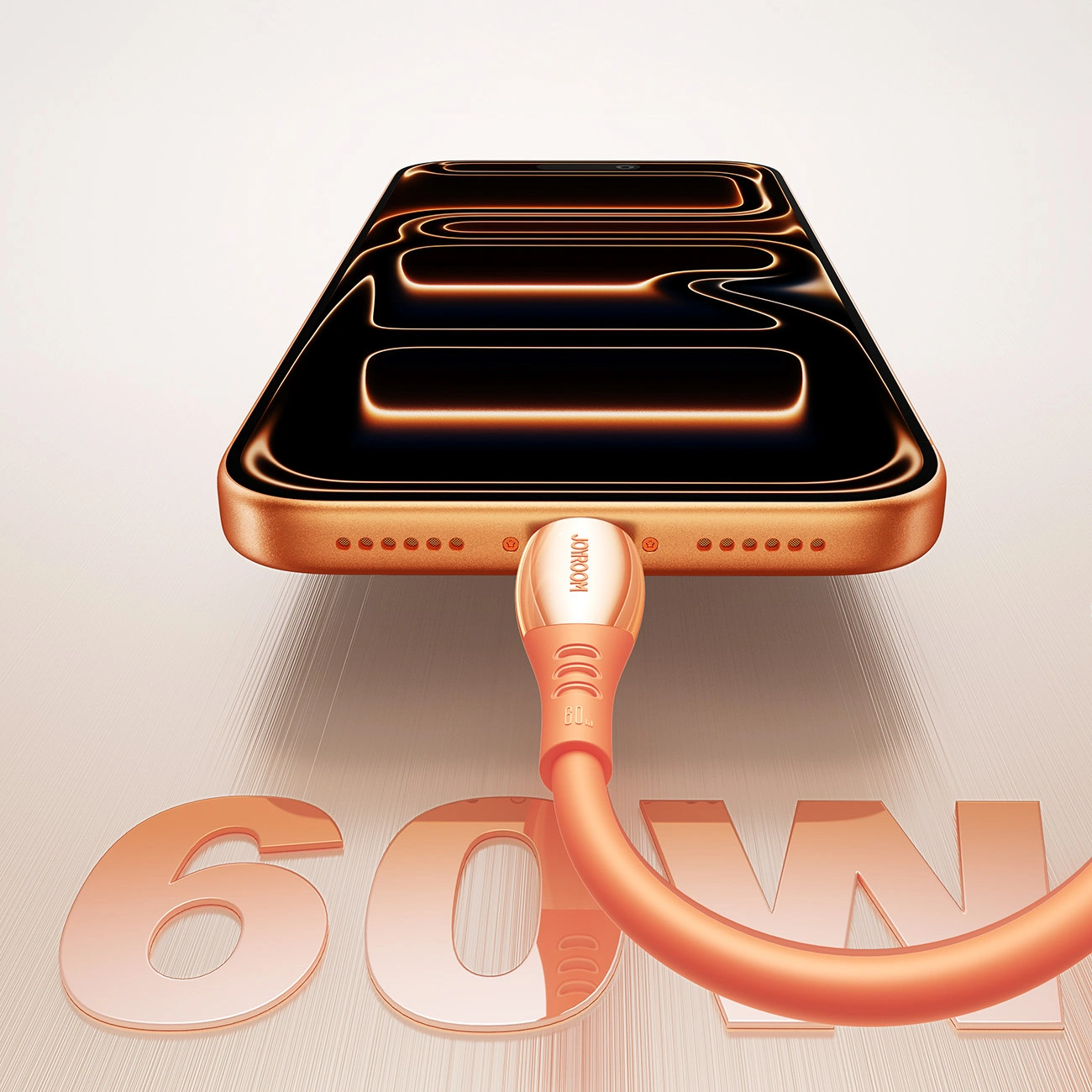 Cavo Dati e Ricarica USB-C - USB-C Joyroom S-A59 Vibrant, 60W, 1.2m, Arancione