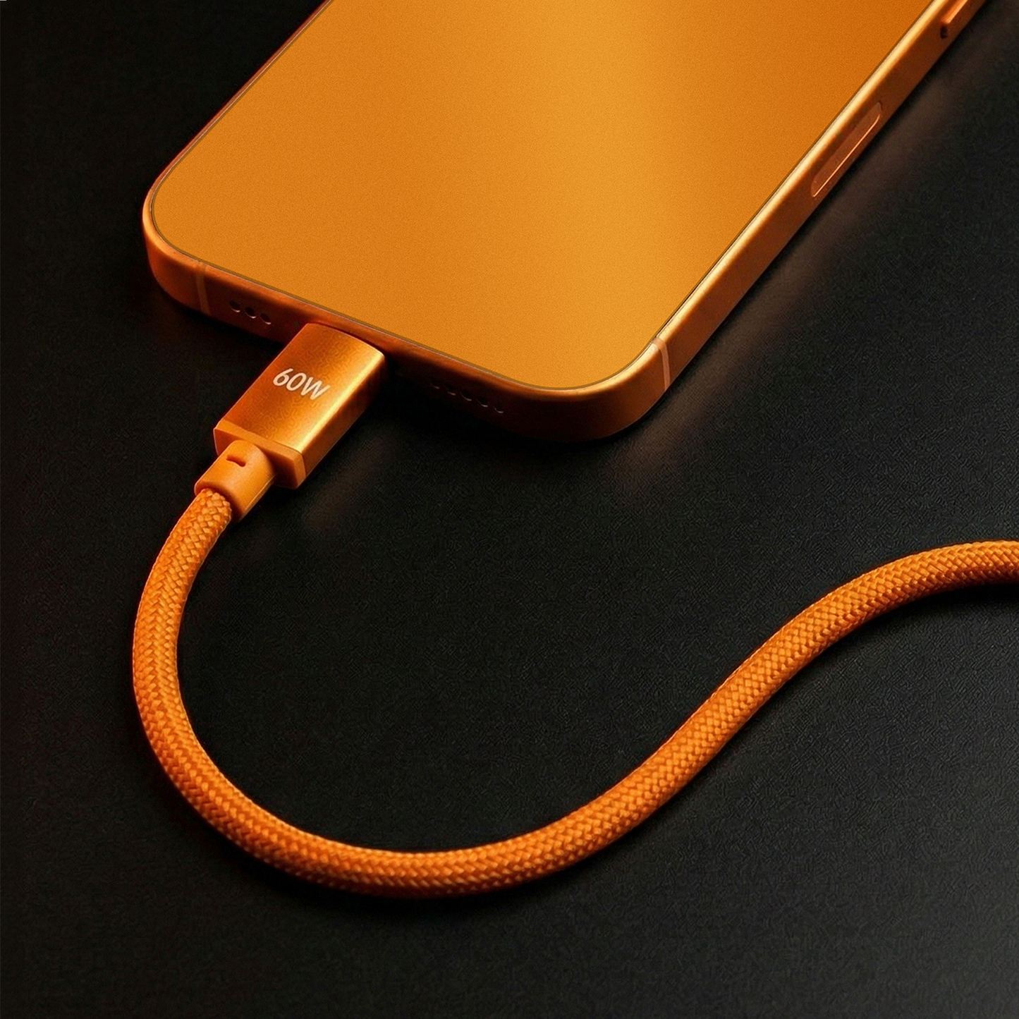 Cavo Dati e Ricarica USB-C - USB-C Forever Saffron, 60W, 1m, Arancione