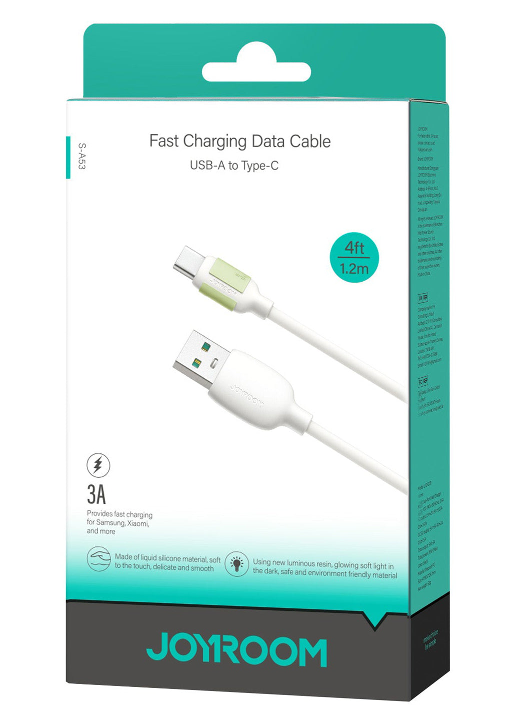 Cavo Dati e Ricarica USB-A - USB-C Joyroom S-A53, 18W, 1.2m, Beige