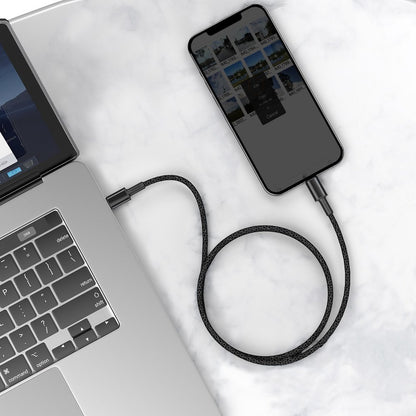 Cavo dati e ricarica USB-C - Lightning intrecciato ad alta densità di Baseus, 20W, 1m, nero CATLGD-01