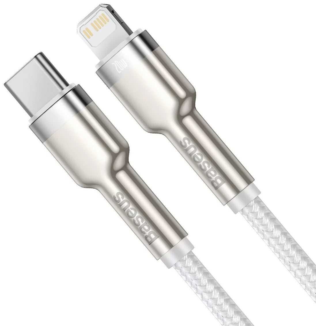 Cavo Dati e Ricarica USB-C - Lightning Baseus Cafule Metal Series, 20W, 2m, Bianco CATLJK-B02