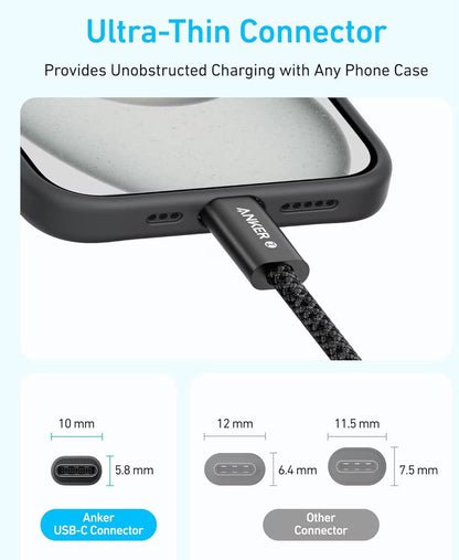 Cavo Dati e Ricarica USB-C - USB-C Anker Zolo, 240W, 1m, Bianco A8060H21