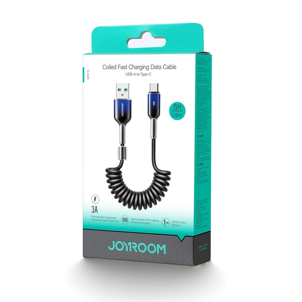 Cavo Dati e Ricarica USB-A - USB-C Joyroom S-A43 Crystal, 60W, 1.5m, Nero