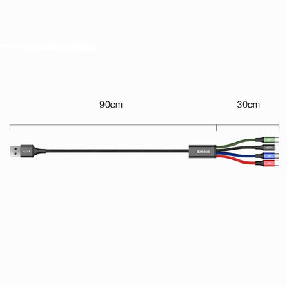 Cavo di ricarica rapida 4in1 USB-A - 2 x Lightning / microUSB / USB-C Baseus, 20W, 1,2 m, nero CA1T4-A01