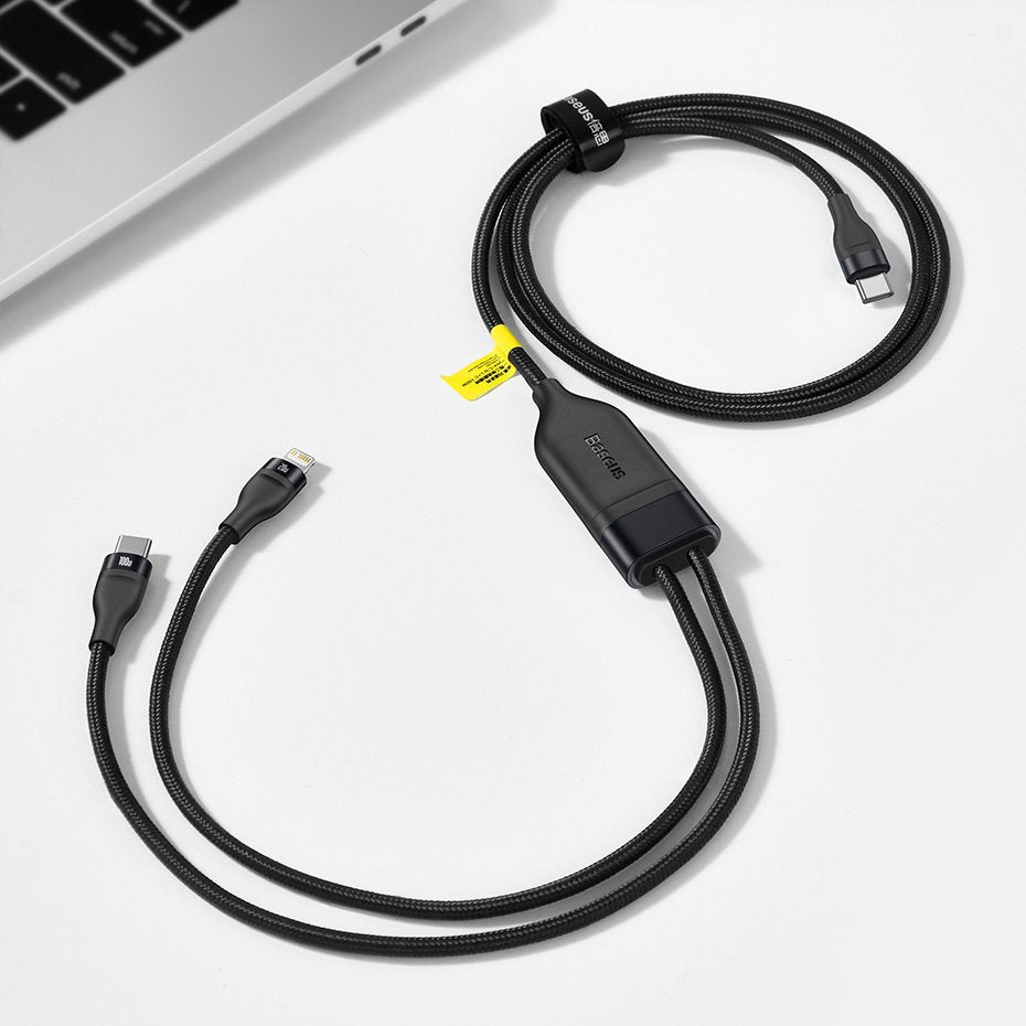 Cavo Dati e Ricarica USB-C - Lightning / USB-C Baseus Flash Series 2in1, 100W, 1.2m, Nero CA1T2-F01