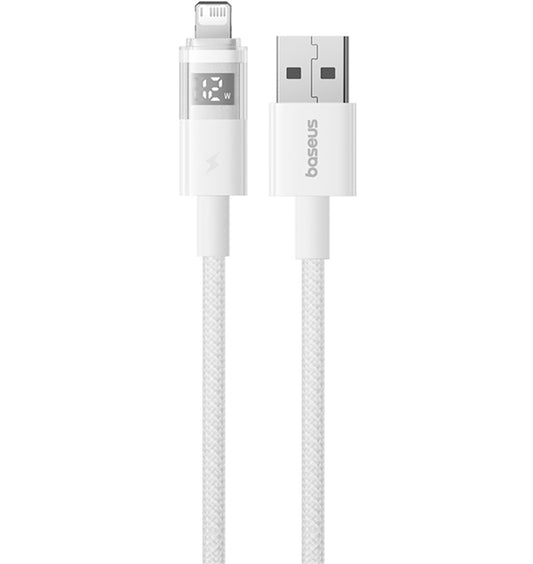 Cavo Dati e Ricarica USB-A - Lightning Baseus Display 2, 18W, 1m, Bianco P10382700211-00