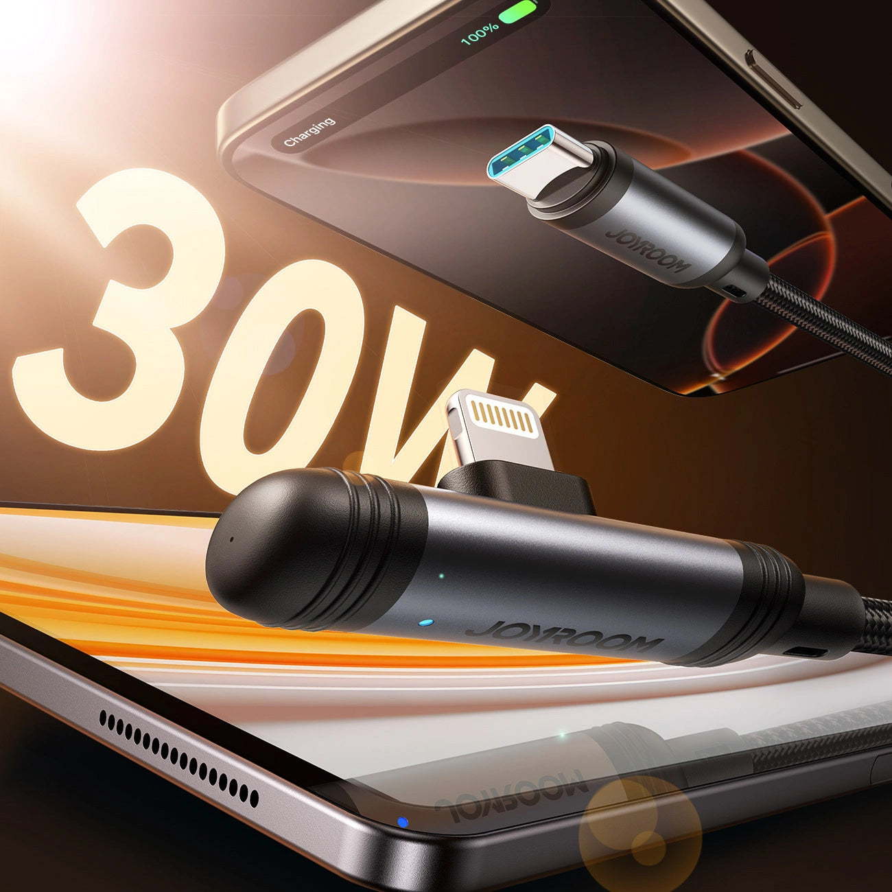 Cavo Dati e Ricarica USB-C - Lightning Joyroom S-A56 EnjoyX Angled, 30W, 1.2m, Nero