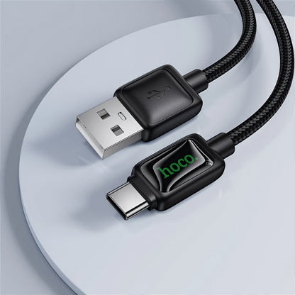 USB-A to USB-C Data and Charging Cable HOCO U146, 36W, 1.2m, Black