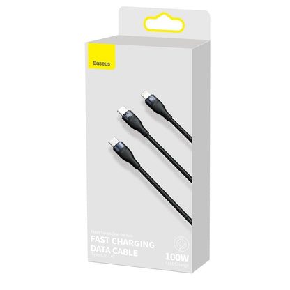 Cavo Dati e Ricarica USB-C - Lightning / USB-C Baseus Flash Series 2in1, 100W, 1.2m, Nero CA1T2-F01