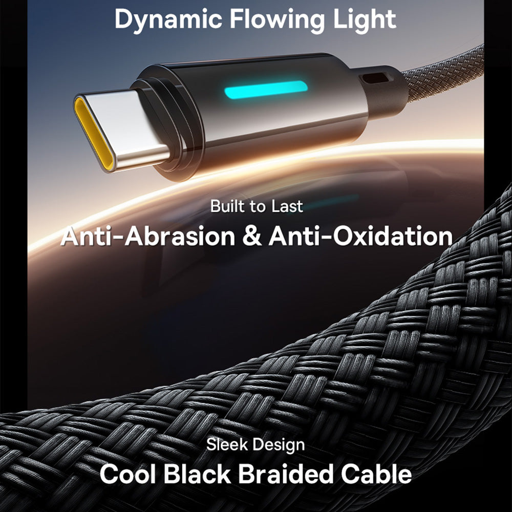 Cavo Dati e Ricarica USB-A - USB-C Baseus Lit Button Control, 100W, 2m, Nero P10379002121-01