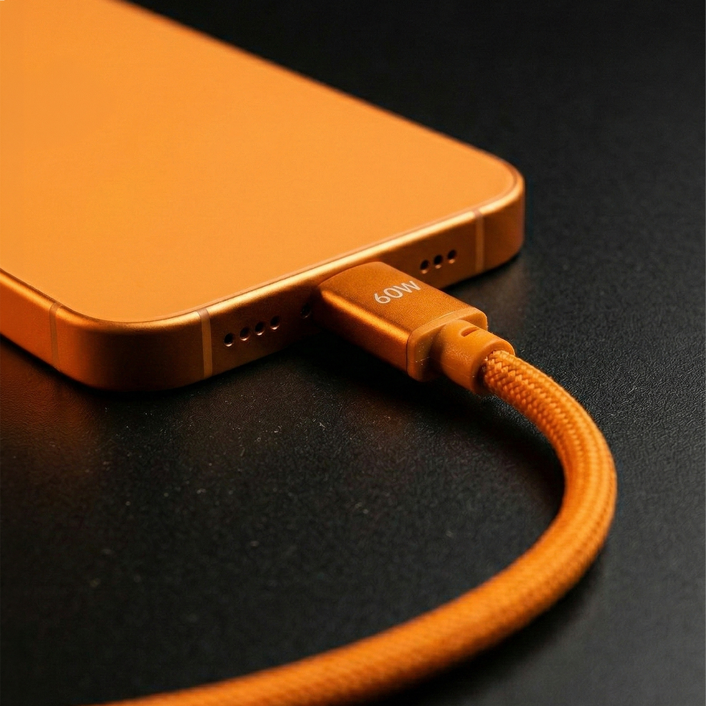 Cavo Dati e Ricarica USB-C - USB-C Forever Saffron, 60W, 1m, Arancione