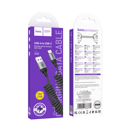 Cavo Dati e Ricarica USB-A - USB-C HOCO X121, 18W, 1.5m, Nero