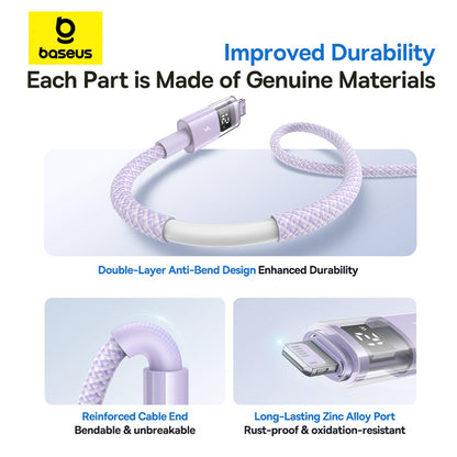 Cavo Dati e Ricarica USB-A - Lightning Baseus Display 2, 12W, 2m, Viola P10382700511-01