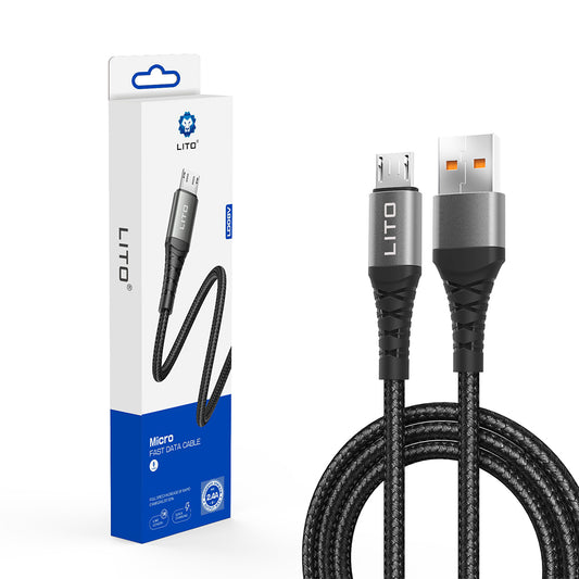 Cavo Dati e Ricarica USB-A - microUSB Lito LD08V, 18W, 1m, Nero
