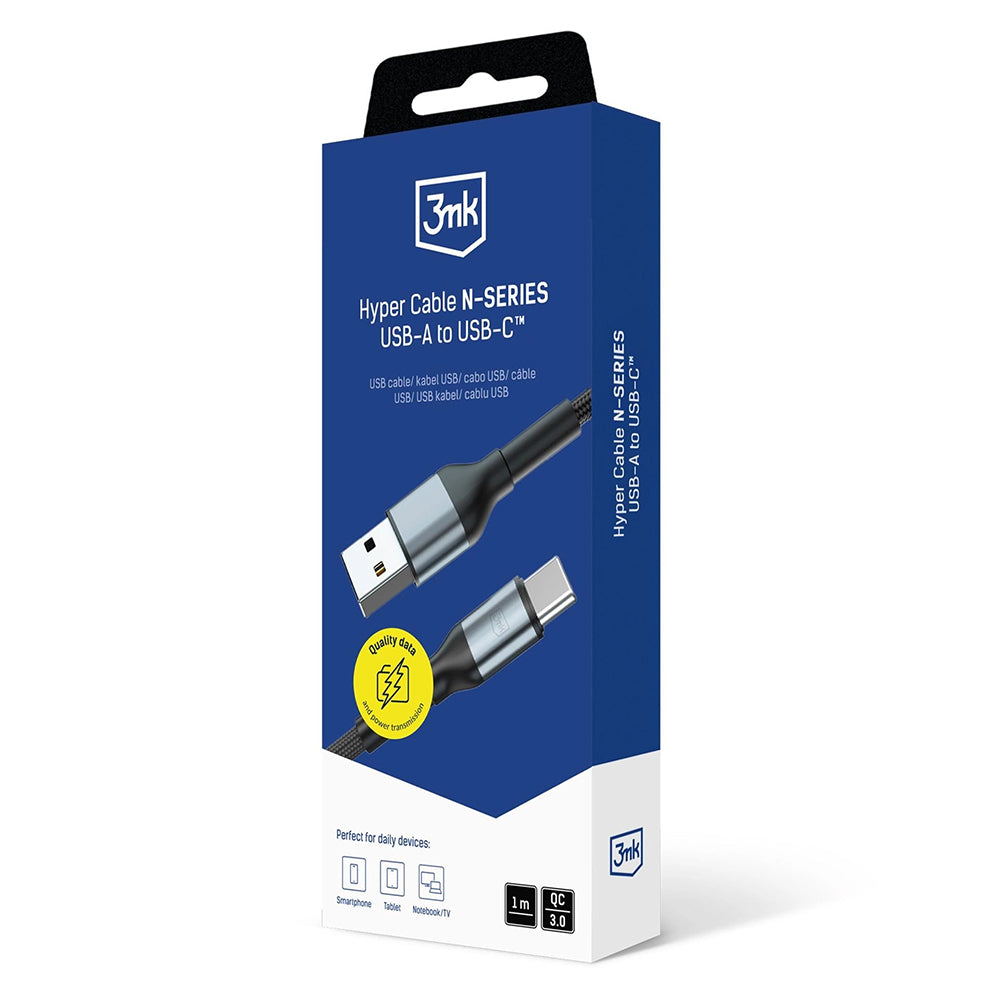 Cavo Dati e Ricarica USB-A - USB-C 3MK Hyper N, 18W, 1m, Nero