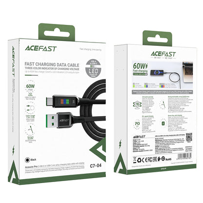 Cavo Dati e Ricarica USB-A - USB-C Acefast C7-04, 18W, 1.2m, Nero
