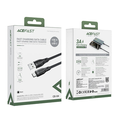 Cavo Dati e Ricarica USB-A - USB-C Acefast C8-04, 18W, 1.2m, Nero
