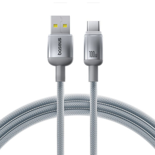 Baseus Discolor USB-A to USB-C Data and Charging Cable, 100W, 1m, Silver E0420803