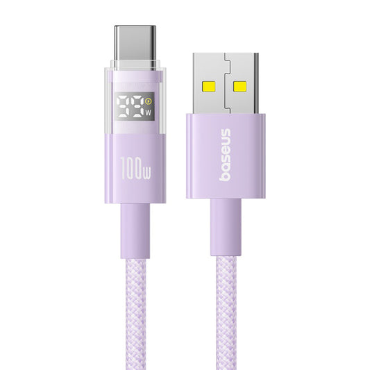 USB-A to USB-C Baseus Display 2 Data and Charging Cable, 100W, 1m, Purple P10382701511-00