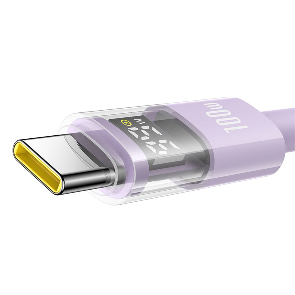 USB-A to USB-C Baseus Display 2 Data and Charging Cable, 100W, 2m, Purple P10382701511-01