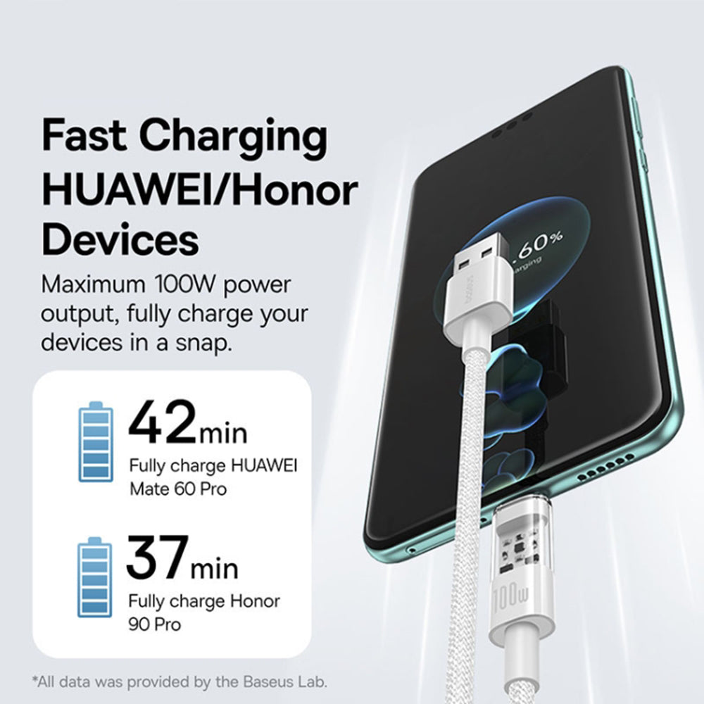 Cavo Dati e Ricarica USB-A - USB-C Baseus Gem, 100W, 1m, Bianco P10373002211-00