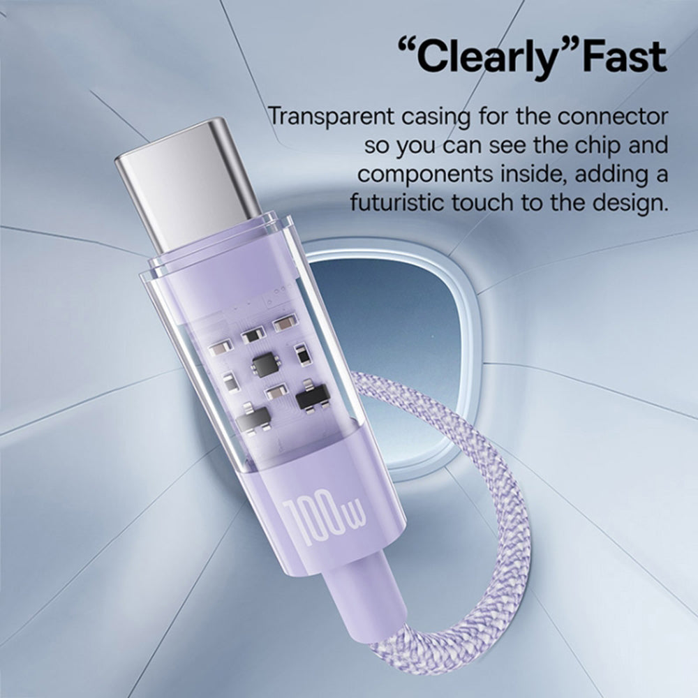 Cavo Dati e Ricarica USB-A - USB-C Baseus Gem, 100W, 2m, Viola P10373002511-01