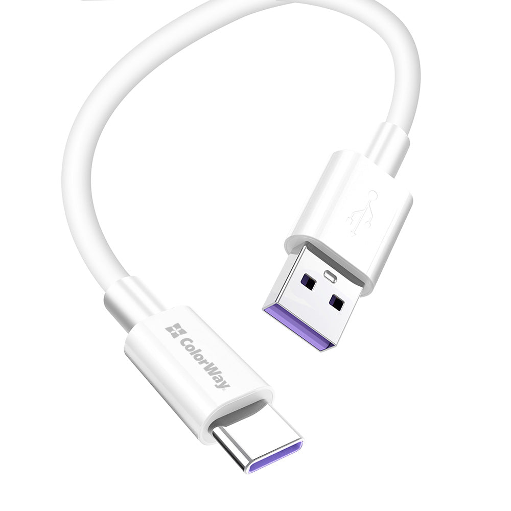Cavo Dati e Ricarica USB-A - USB-C ColorWay CW-CBUC019, 18W, 1m, Bianco
