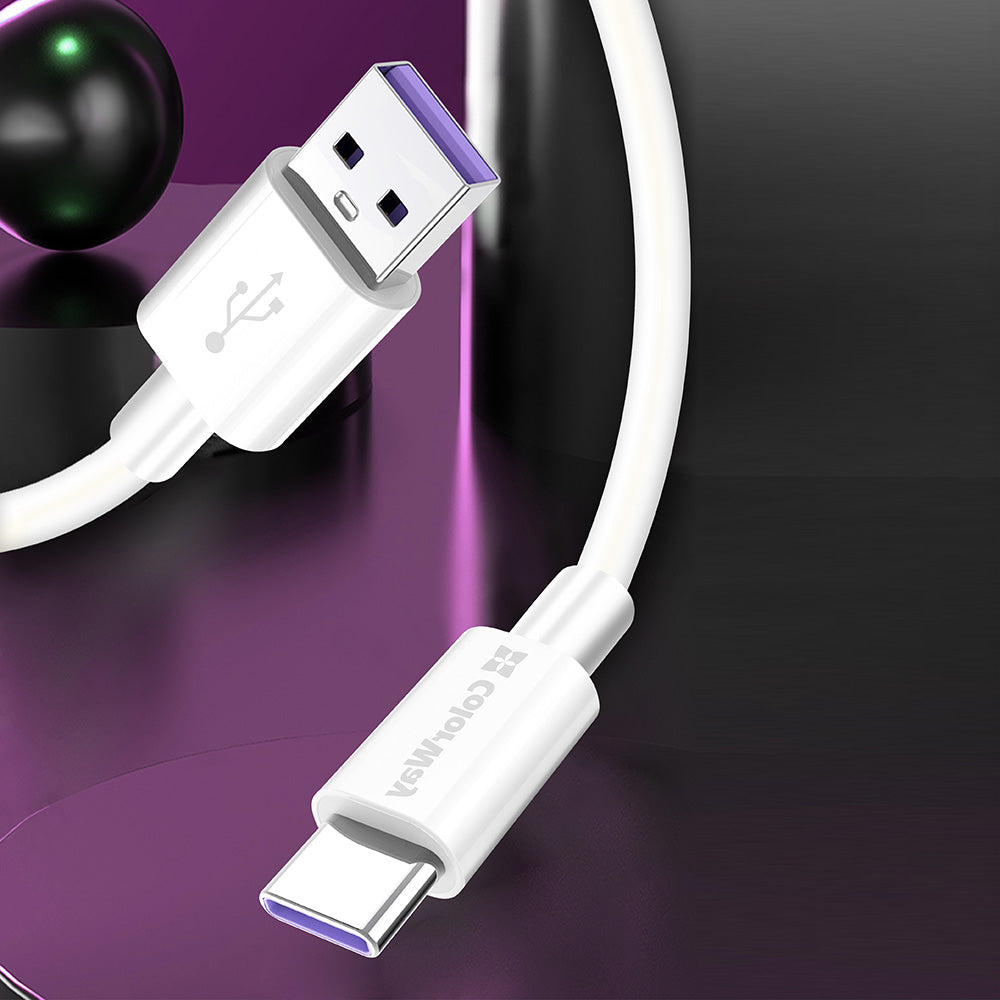 Cavo Dati e Ricarica USB-A - USB-C ColorWay CW-CBUC019, 18W, 1m, Bianco