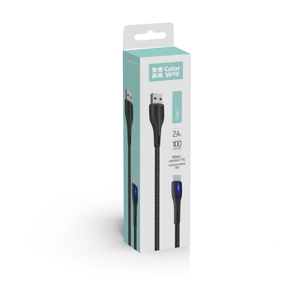 Cavo Dati e Ricarica USB-A - USB-C ColorWay CW-CBUC034, 18W, 1m, Nero